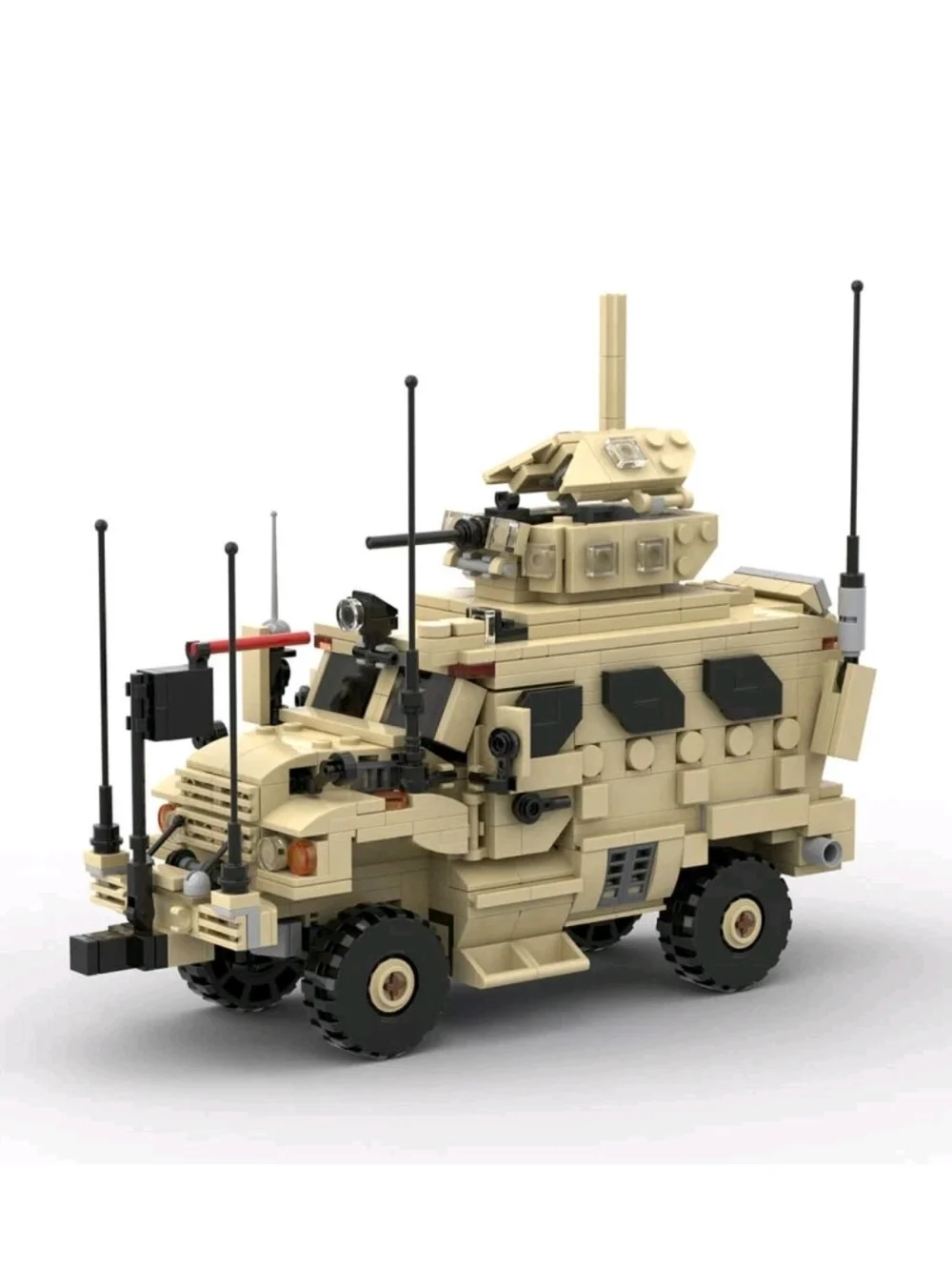 Desert Tan Building Block Military Vehicle Toy - Creative Construction Set